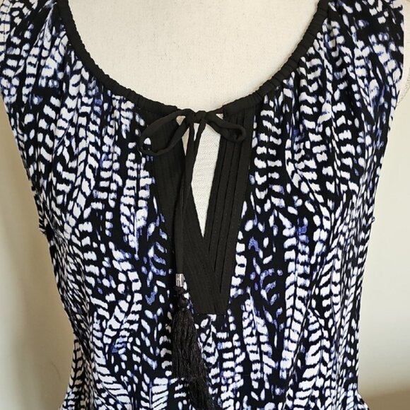 WHBM Black, Blue and White Sleeveless Top - Picture 2 of 5